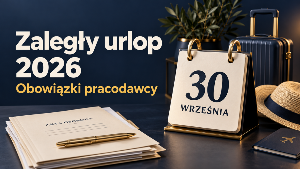 Zaległy urlop 2026 – kalendarz z datą 30 września, dokumenty i walizka.